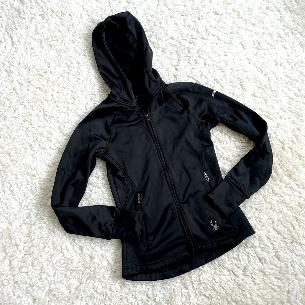 Spyder Hooded Fleece Base Layer Full Zip Jacket